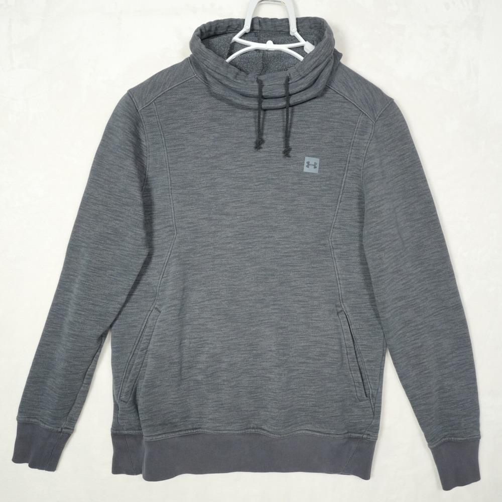 Under Armour ColdGear Funnel Neck Hoodie Mens Small Gray‎ Fitted Pullover